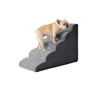 Galatée Escalier pour Chien, Marches pour Animaux De Compagnie, Escaliers pour Chiens avec Housse Amovible Et Lavable, Marches Antidérapantes pour Chiens(5 étapes, Gris Foncé)
