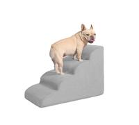 Galatée Escalier pour Chien, Marches pour Animaux De Compagnie, Escaliers pour Chiens avec Housse Amovible Et Lavable, Marches Antidérapantes pour Chiens(4 étapes, Gris Clair)