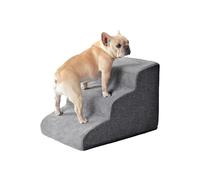 Galatée Escalier pour Chien, Marches pour Animaux De Compagnie, Escaliers pour Chiens avec Housse Amovible Et Lavable, Marches Antidérapantes pour Chiens(3 étapes, Gris Foncé)