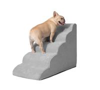 Galatée Escalier pour Chien, Marches pour Animaux De Compagnie, Escaliers pour Chiens avec Housse Amovible Et Lavable, Marches Antidérapantes pour Chiens(5 étapes, Gris Clair)
