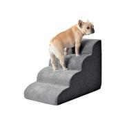 Galatée Escalier pour Chien, Marches pour Animaux De Compagnie, Escaliers pour Chiens avec Housse Amovible Et Lavable, Marches Antidérapantes pour Chiens(4 étapes, Gris Foncé)