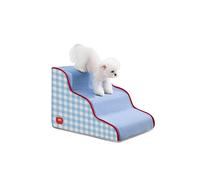 Galatée Escalier pour Chien, Rampe d'Accès pour Chien avec Revêtement Amovible Et Lavable, Rampe d'Accès pour Lit Surélevé Et Canapé, Rampe Antidérapante Et Équilibrée pour Animaux(3 étapes, Bleu)