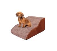 Galatée Escaliers pour Chiens, Marches pour Chiens en Mousse Haute Densité 2 Niveaux, Escaliers Antidérapants pour Chien pour Lit, Canapé, Rampe pour Chien avec Housse Amovible Et Lavable(Brun)