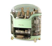 Galatée Grande Capacité Anti-Poussière Bouteille Haute Organisateur Maquillage Bureau Tiroirs Rangement de Bijoux en Plastique Boîte à Rouge à Lèvres - Vert