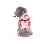 Galatée Imperméable pour Chien avec Capuche, Veste De Pluie avec Trou De Laisse, Hoodie avec Bandes Réfléchissantes (XL, Fraise Rose)