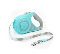 Galatée Laisse De Chien Rétractable, Frein Et Verrouillage Faciles à Un Bouton Laisse De Chien Extensible avec Lampe De Poche LED(M, Longueur De Corde 5M, Vert)