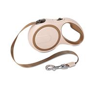 Galatée Laisse pour Chien Rétractable, Frein Et Verrouillage à Un Bouton, Laisse Extensible à 360° sans Enchevêtrement avec Ruban Tressé en Nylon Haute Densité(M, Marron)