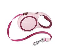 Galatée Laisse pour Chien Rétractable, Frein Et Verrouillage à Un Bouton, Laisse Extensible à 360° sans Enchevêtrement avec Ruban Tressé en Nylon Haute Densité(M, Rose)