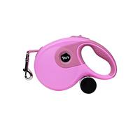 Galatée Laisse Rétractable pour Chien, Laisse pour Chien avec Poignée Antidérapante, Ruban en Nylon Haute Densité 5M 8M De Long, Frein Et Verrouillage Faciles à Un Bouton(8M, Rose)