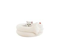 Galatée Lit De Beignet De Chat, Lit Chaud Et Doux pour Animaux De Compagnie, Lit Anti-Anxiété, Joli Lit pour Animal De Compagnie avec Coussin Amovible Et Lavable, Lit Apaisant pour Chien(Blanc)