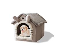 Galatée Lit De Grotte pour Chat, Lavable, Igloo De Chat en Peluche Chaud, Maison De Chat Pliable Et Confortable, Lit De Chien avec Fond Antidérapant(S, Chat Gris)