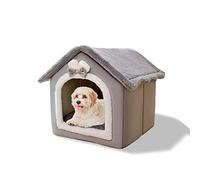 Galatée Lit De Grotte pour Chat, Lit De Chien Lavable, Igloo De Chat en Peluche Chaud Et Confortable, Maison De Chat Pliable Et Confortable, Lit De Chien avec Fond Antidérapant(M, Lapin Gris)