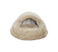 Galatée Lit-Grotte pour Chat, Abri Doux Et Chaud pour Animaux De Compagnie, Lit pour Chien avec Coussin Amovible Et Lavable, Tente pour Animaux De Compagnie avec Fond Antidérapant(L, Brown)