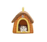 Galatée Lit-Grotte pour Chat, Maison pour Chat avec Coussin Amovible Et Lavable, Abri Doux Et Chaud pour Animaux, Joli Lit pour Chien, Tente d'hiver Confortable pour Animaux(L, Brun)