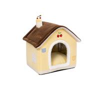 Galatée Lit pour Chat en Feuille d'Aluminium Épaisse Et Isolante (L, Jaune) | Grand Espace, Antidérapant, Amovible Et Lavable, Haute Élasticité Et Indéformable, Tissu En Coton Pp