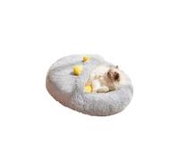 Galatée Lit pour Chat, Joli Lit Cachette pour Chat d'Intérieur, Lit Apaisant Rond à Capuche pour Petits Chiens, Lit Lavable De Luxe pour Chat Et Chien, Lit Apaisant pour Chat(L, Gris)
