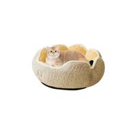 Galatée Lit pour Chat, Lit Apaisant Lavable pour Animaux De Compagnie, Joli Nid en Peluche pour Petit Chien Et Chat, Lit pour Chat Chaud Et Doux, Lit pour Chien Super Doux Et Confortable(M, Gris)