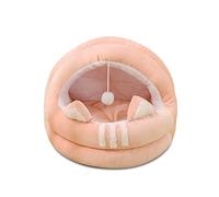 Galatée Lit pour Chat, Lit pour Chien avec Coussin Intérieur Lavable Amovible, Lit Moelleux pour Chaton Et Chiot, Nid De Chat Doux Et Confortable(Lit De Grotte pour Chat, M, Rose)