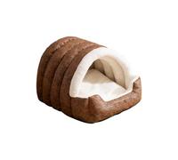 Galatée Lit pour Chien, Nid Douillet pour Chat avec Coussin Amovible, Abri Chaud pour Animaux, Jolie Maison pour Chat avec Fond Antidérapant, Tente d'Intérieur pour Chien(M, Marron)