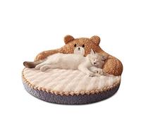 Galatée Lit Rond pour Chats Et Chiots, Confortable Et Amovible, Canapé d'Extérieur Et d'Intérieur pour Animaux De Compagnie (Marron)