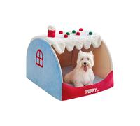 Galatée Maison pour Chat, Lit Amovible Et Lavable pour Animaux, Maisonnette Amusante en Forme De Neige pour Chat, Adorable Lit-Grotte pour Chien, Nid Chaud Et Confortable pour Chien(M, Bleu)