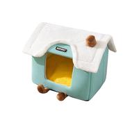 Galatée Maison pour Chat, Lit Grotte pour Chat Mignon, Panier Doux Et Chaud pour Animal, Nid pour Chien avec Coussin Amovible, Espace Intérieur Suffisant, Lit pour Chiot(L, Vert)