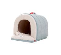 Galatée Maison pour Chat, Lit Igloo Chaud Et Confortable pour Chat, Lit Pliable pour Animaux De Compagnie avec Fond Antidérapant, Nid Confortable pour Chien avec Coussin Amovible(L, Bleu)