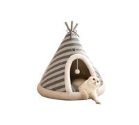 Galatée Niche pour Chat, Adorable Niche Igloo pour Chien avec Coussin Amovible, Tipi Triangulaire Confortable, Nid Douillet pour Animal De Compagnie, Sommeil Amélioré(XL, Gris)
