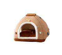 Galatée Niche pour Chat, Lit Douillet Et Douillet pour Chat, Tente Douce avec Coussin Amovible, Panier Douillet pour Chien, Maison pour Animaux De Compagnie pour Chiot, Chaton, Lapin(XL, Marron)