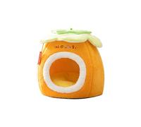 Galatée Niche pour Chat, Lit en Peluche Ultra Doux avec Dessous Antidérapant, Niche pour Chien Au Design Mignon Et Dessin Animé, Nid Spacieux, Tipi pour Chat Chaud Et Confortable(L, Orange)