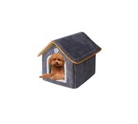 Galatée Niche pour Chien, Lit d'Intérieur Chaud Et Confortable pour Chat, Peluche Lavable Chien Mignon Chat Igloo, Maison Confortable pour Animal De Compagnie pour Chiot, Chaton, Lapin(L, Gris)