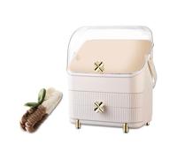 Galatée Organisateur Maquillage Bureau Tiroirs Rangement Bijoux en Plastique Boîte Rangement de Cosmétiques Anti-Poussière Conteneur Divers pour La Maison Boite Organisateur Maquillage(Blanc - C)