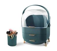 Galatée Organisateur Maquillage Bureau Tiroirs Rangement de Bijoux en Plastique Boîte de Rangement de Cosmétiques Anti-Poussière Conteneur Divers pour La Maison Boite Organisateur Maquillage, Vert,