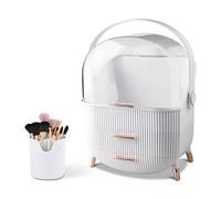Galatée Organisateur Maquillage Bureau Tiroirs Rangement de Bijoux en Plastique Boîte de Rangement de Cosmétiques Anti-Poussière Conteneur Divers pour La Maison Boite Organisateur Maquillage, Blanc,