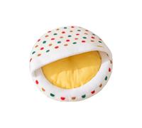 Galatée Panier pour Chat, Panier Rond Lavable, Abri Confortable Et Durable pour Animaux De Compagnie avec Fond Antidérapant, Coussin Doux en Peluche pour Chien(L, Pois Colorés)