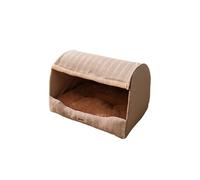 Galatée Panier pour Chien, Niche Lavable Et Pliable, Douce Et Confortable, avec Coussin Amovible, Jolie Niche pour Chat, Nid pour Animaux De Compagnie avec Fond Antidérapant(S, Brun Clair)