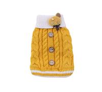 Galatée Pull pour Animaux De Compagnie, Pull Chaud pour Chien Chat, Vêtements Chauds pour Chien Et Chat d'hiver, Manteau pour Animaux De Compagnie Confortable（S, Torsion Jaune