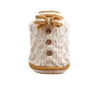 Galatée Pull pour Animaux De Compagnie, Pull Chaud pour Chien Chat, Vêtements Chauds pour Chien Et Chat d'hiver, Manteau pour Animaux De Compagnie Confortable（L, Café Rayures