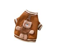 Galatée Pull pour chien avec anneau en D - Pull d'hiver chaud pour chien - Manteau pour petits chiens - Sweatshirt doux pour petits chiens et chats (M, marron)