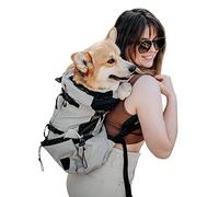 Galatée Sac à dos de transport pour chien, portable et réglable - Ventilé - Pour marche, extérieur, randonnée, escalade, voyage - Taille XL - Gris