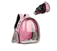 Galatée Sac à Dos pour Chat, Sac à Dos pour Animal De Compagnie Extensible, Sac à Dos pour Chat à Capsule Spatiale Ventilée, Sac à Dos Portable pour Chiot pour Le Camping De Voyage(Rose)