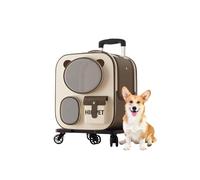 Galatée Sac à Dos pour Animaux De Compagnie avec roulettes, Sac à Dos Confortable pour Chat avec roulettes Amovibles, Sac à Dos pour Chien pour Voyage/Randonnée/Utilisation en Extérieur(Marron)