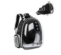 Galatée Sac à Dos pour Chat, Sac à Dos pour Animal De Compagnie Extensible, Sac à Dos pour Chat à Capsule Spatiale Ventilée, Sac à Dos Portable pour Chiot pour Le Camping De Voyage(Noir)