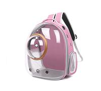 Galatée Sac à Dos pour Chat, Sac à Dos pour Chat en Plein Air, Sac à Dos Transparent pour Chien, Sac à Dos pour Animaux De Compagnie à Capsule Spatiale Ventilée(Rose, Couverture Transparente)