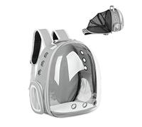 Galatée Sac à Dos pour Chat, Sac à Dos pour Animal De Compagnie Extensible, Sac à Dos pour Chat à Capsule Spatiale Ventilée, Sac à Dos Portable pour Chiot pour Le Camping De Voyage(Gris)