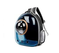 Galatée Sac à Dos pour Chat, Sac à Dos pour Chat en Plein Air, Sac à Dos Transparent pour Chien, Sac à Dos pour Animaux De Compagnie à Capsule Spatiale Ventilée(Le Noir, Housse Bleu Clair)