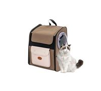 Galatée Sac à Dos pour Chien, Sac à Dos Confortable Et Respirant pour Animaux De Compagnie avec Bretelles Améliorées, Sac à Dos De Voyage pour Chat, Randonnée, Camping en Plein Air(Marron)