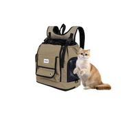 Galatée Sac à Dos pour Chien, Sac à Dos pour Chat Approuvé par Les Compagnies Aériennes avec Laisse De Sécurité Intérieure, Conception Ventilée, Sac à Dos pour Voyage, Randonnée, Camping(Marron)