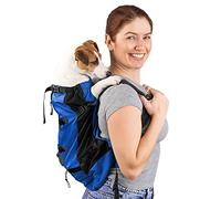 Galatée Sac à dos réglable et portable pour chien, sac à dos ventilé pour la marche, l'escalade en plein air (taille L, bleu)