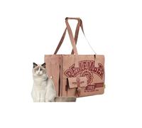 Galatée Sac pour animaux de compagnie, sac pliable pour chien approuvé par les compagnies aériennes, transport portable pour chats avec ouverture supérieure(Light Pink)